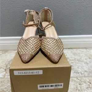 Elegant Women's Embellished Heels in Gold